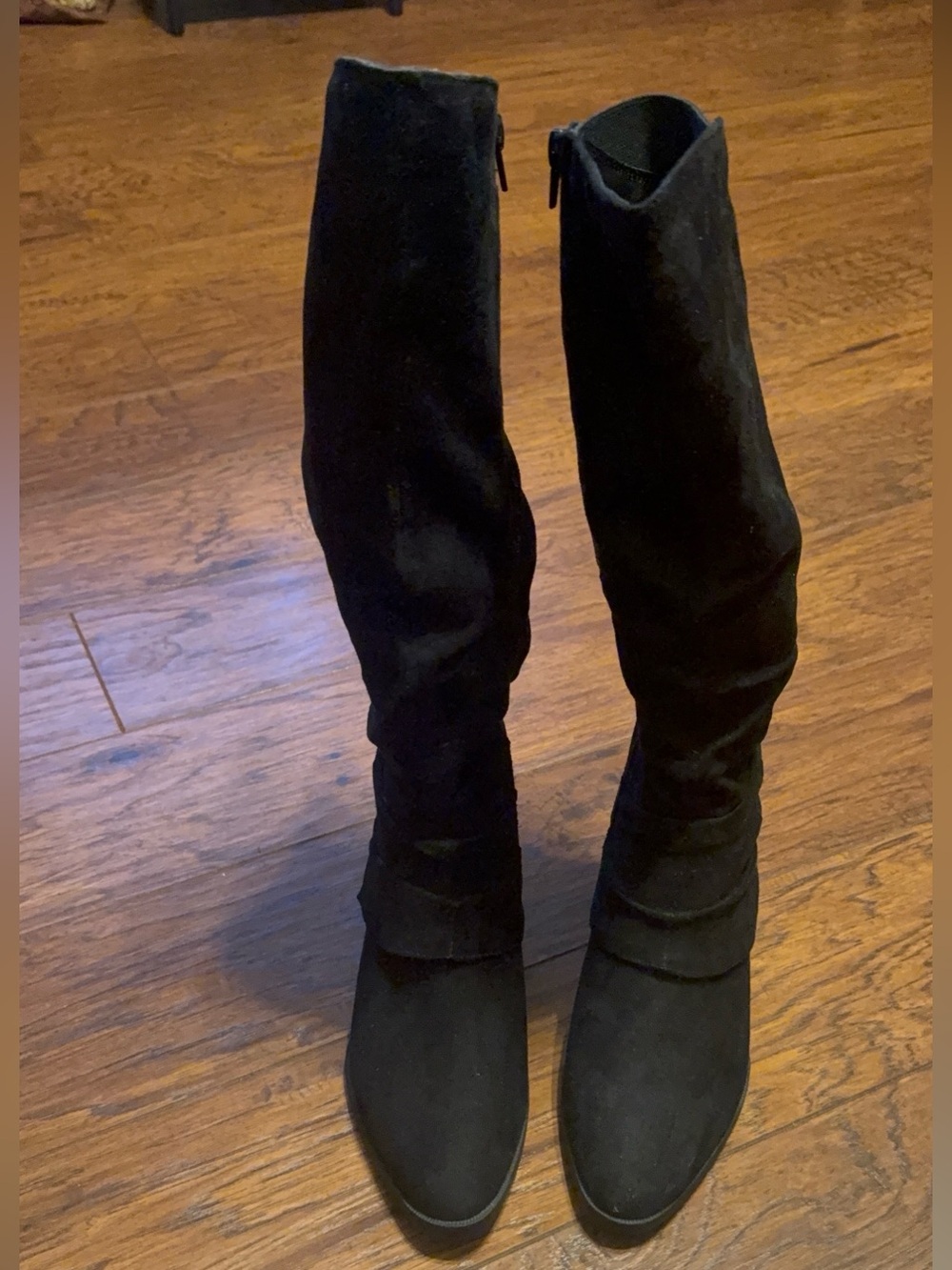Life Stride Black at-the-Knee Suede Boots